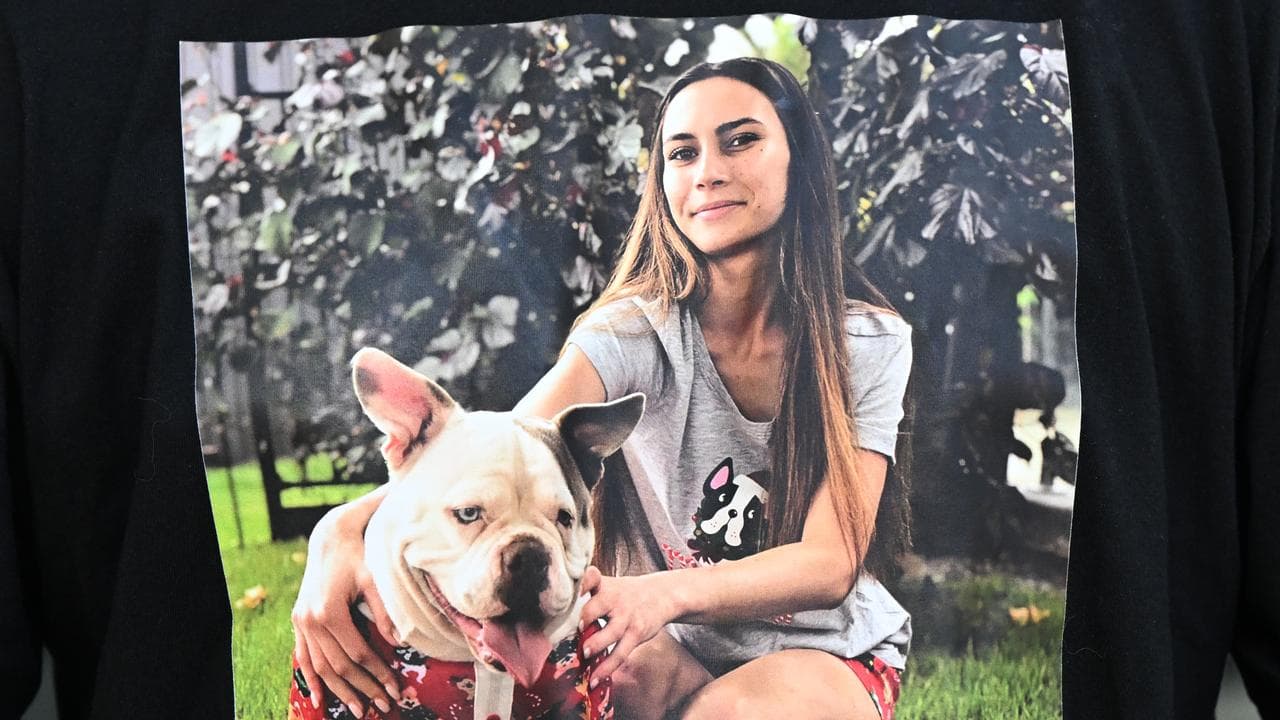 Image of Tia Cameron on a t-shirt (file)