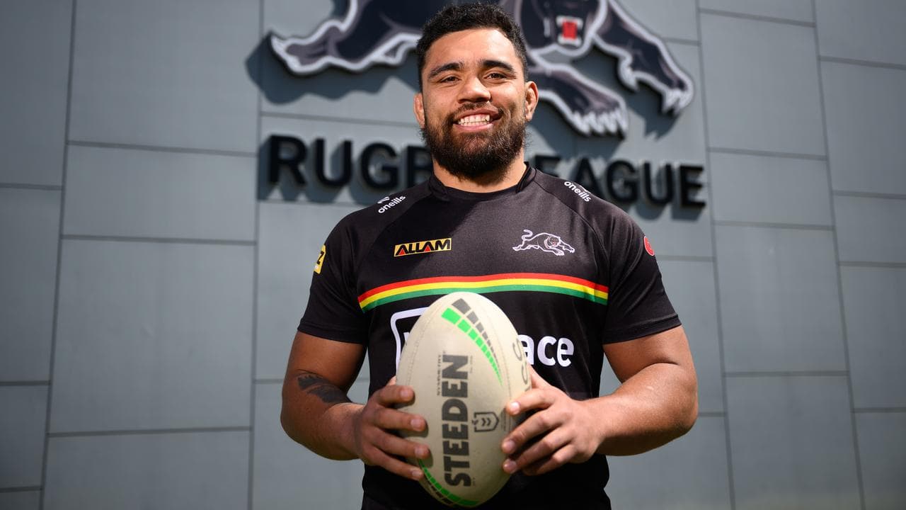 Isaiah Papali’i of the Panthers poses