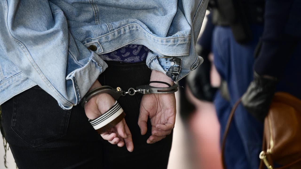 Someone in handcuffs