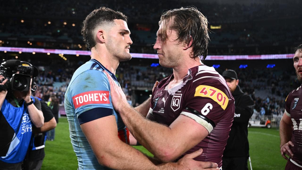 (L-R) Nathan Cleary and Cameron Munster.