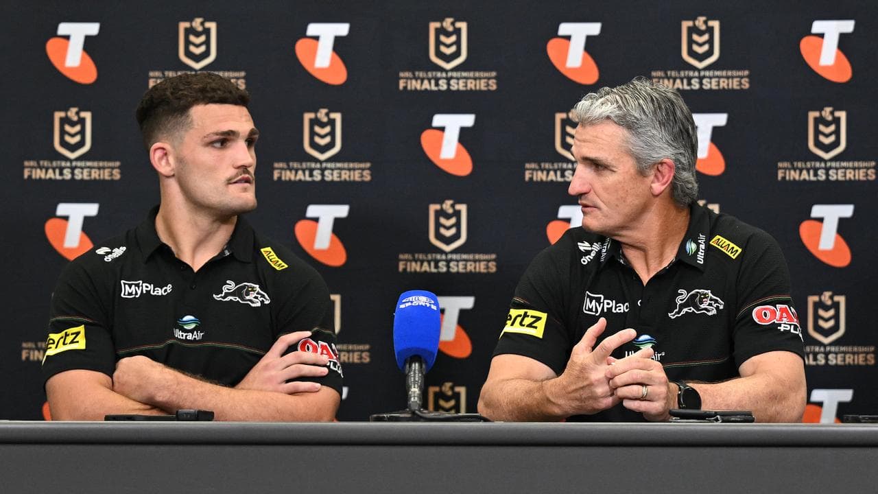 Penrith captain Nathan Cleary and coach Ivan Cleary