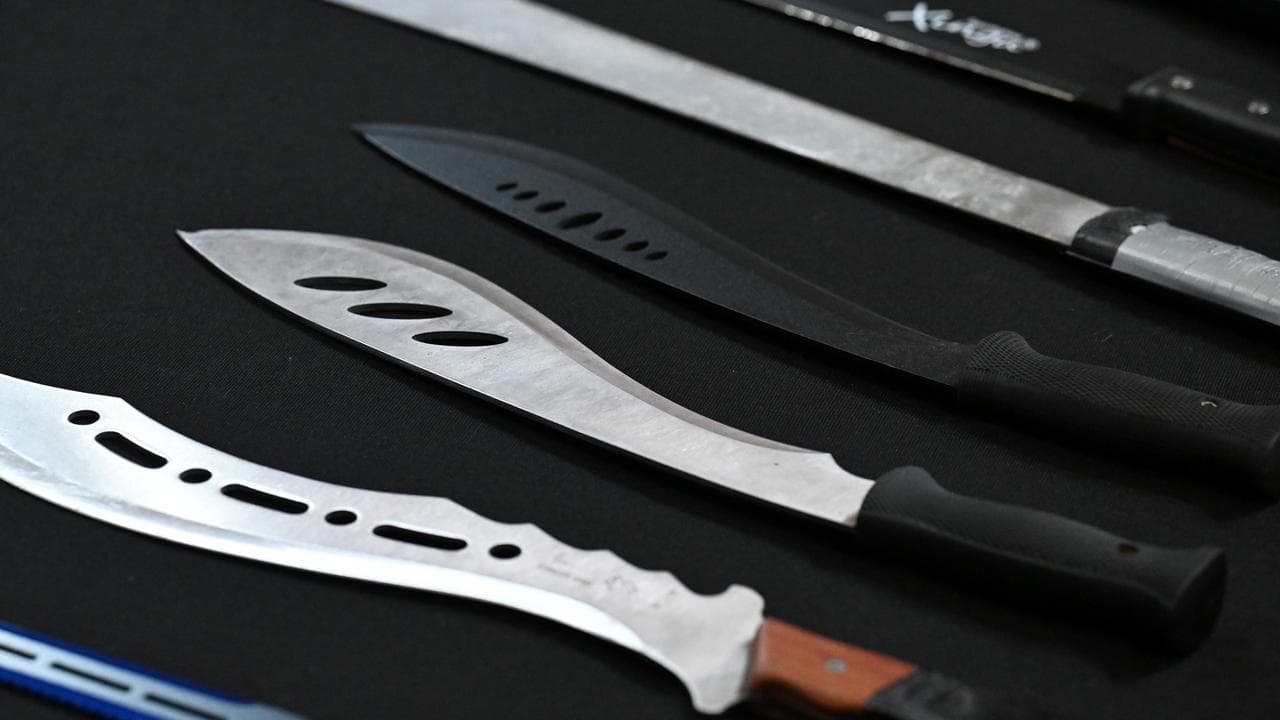 Machetes on display (file image)