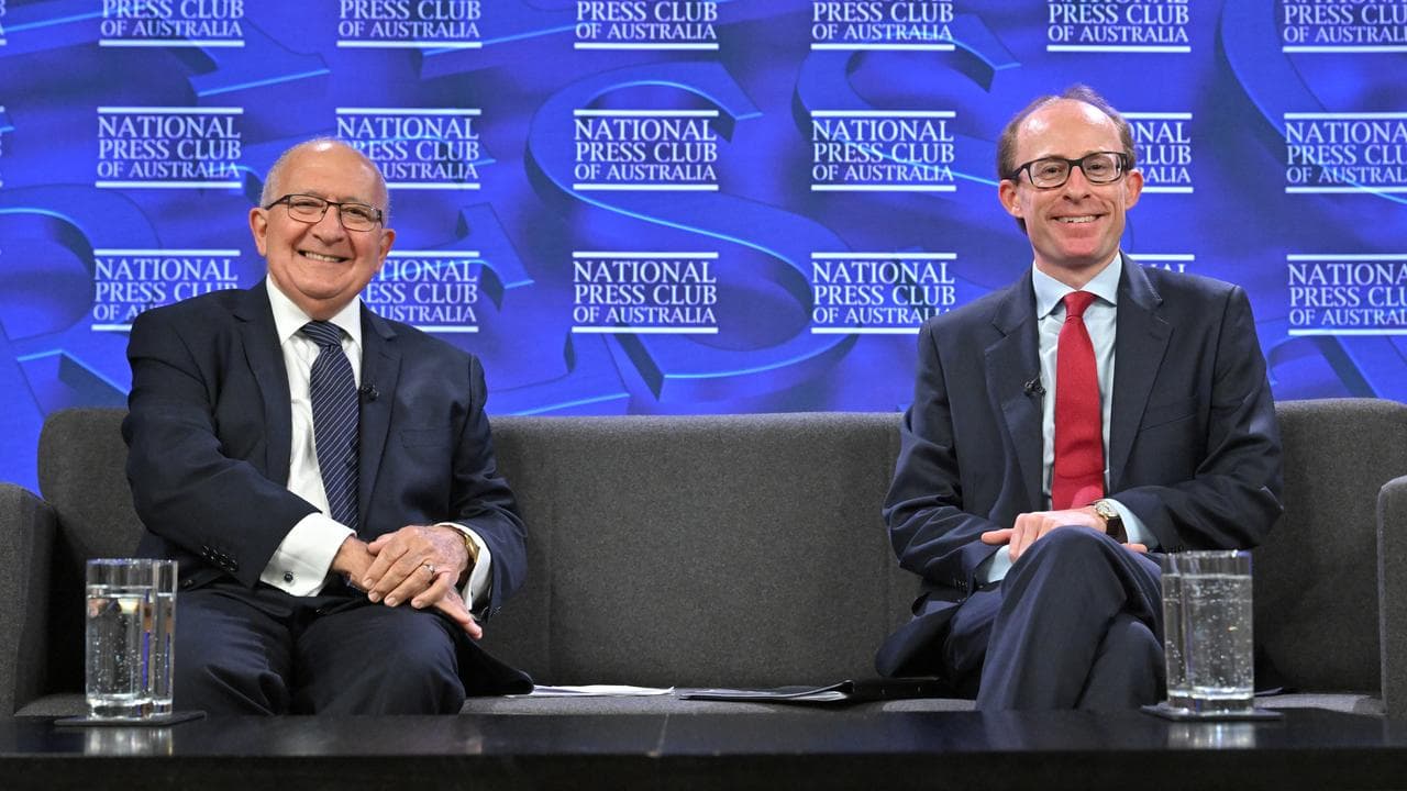 Chris Sidoti and Ben Saul at the National Press Club