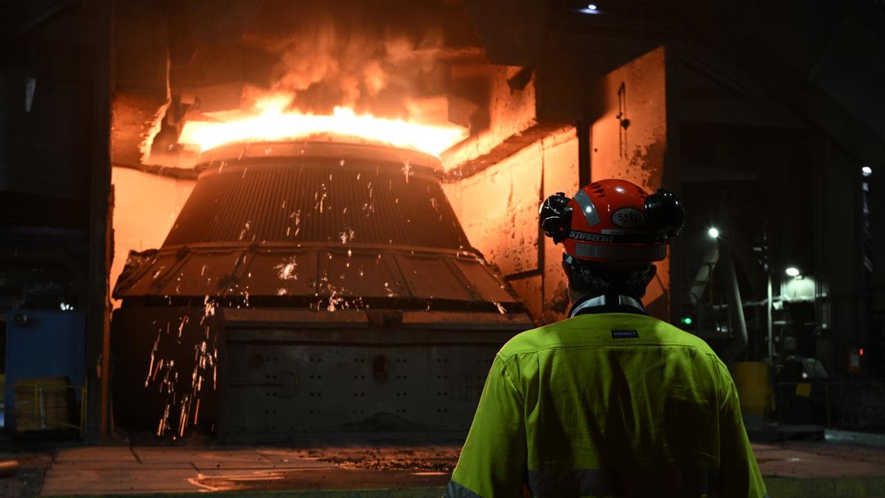 Molten steel is made at a steelworks (file image)