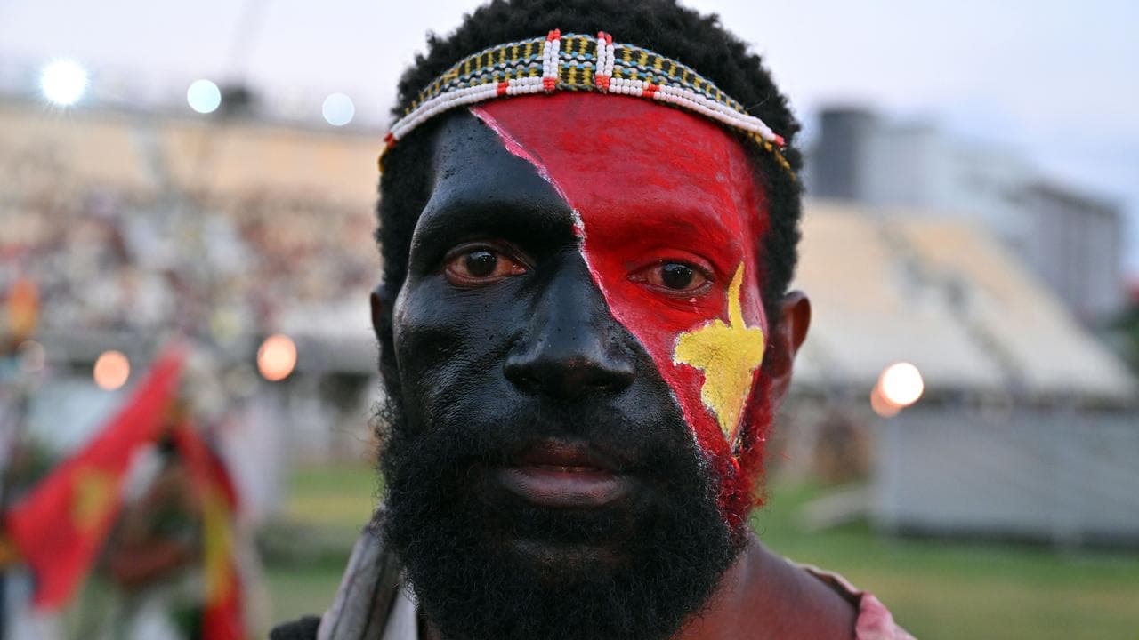 A tribesman at PNG's 50th independence celebrations