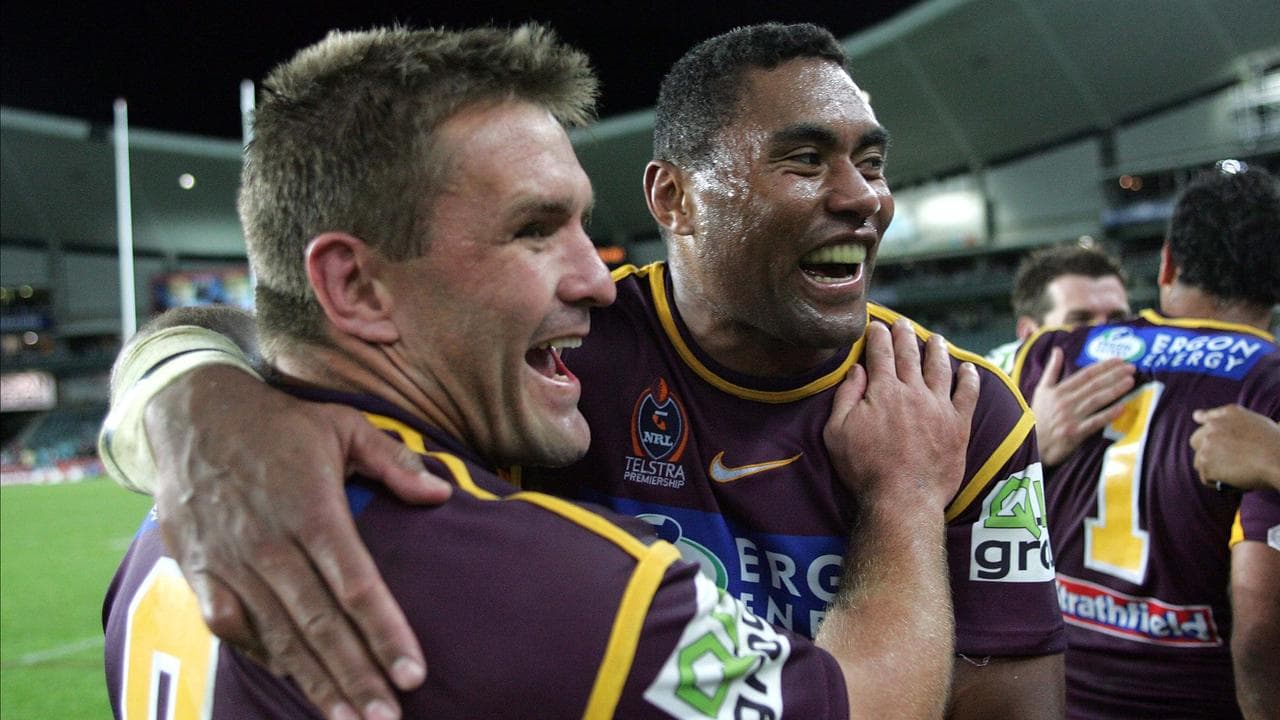 Brisbane's Shane Webcke (left)