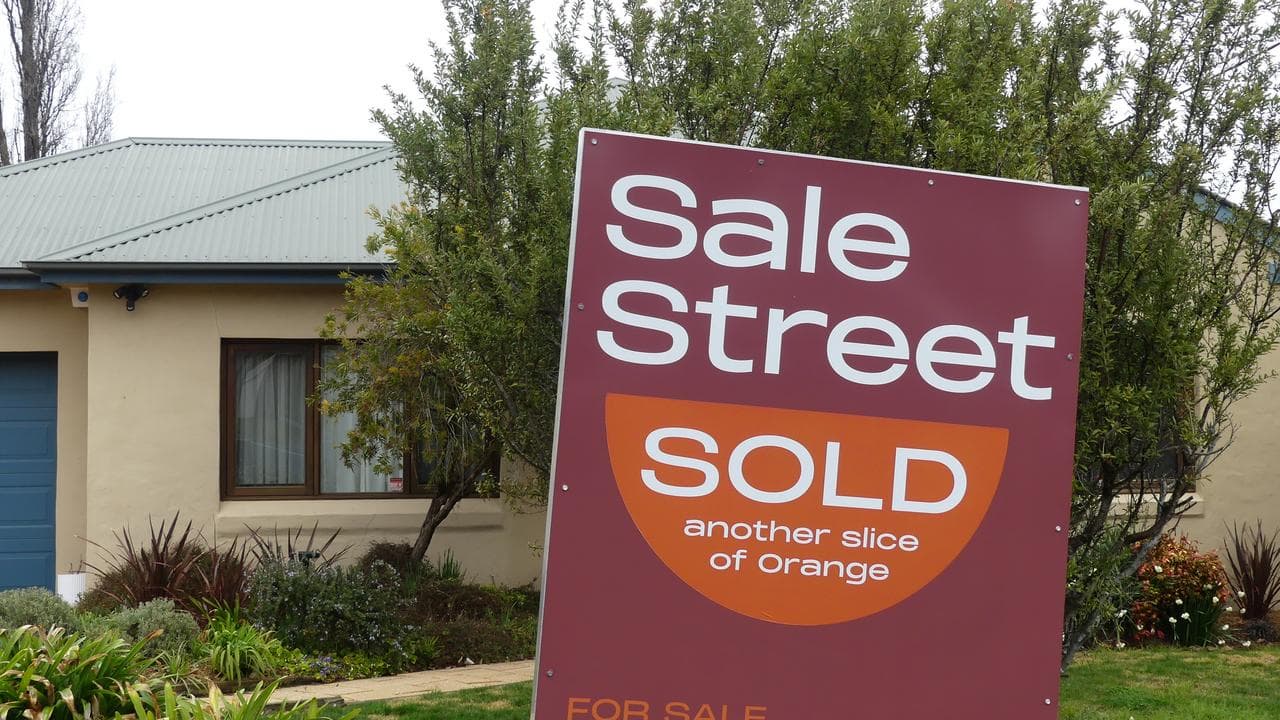 A sold sign outside a house in Orange (file image)