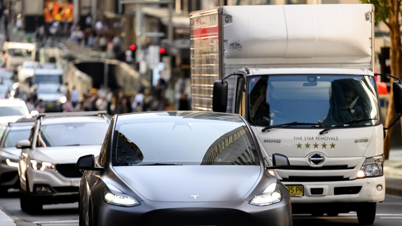 A Tesla electric vehicle