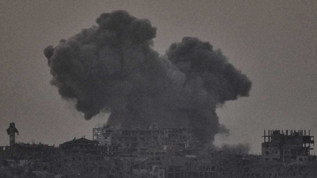 Smoke from an Israeli military strike in the northern Gaza Strip