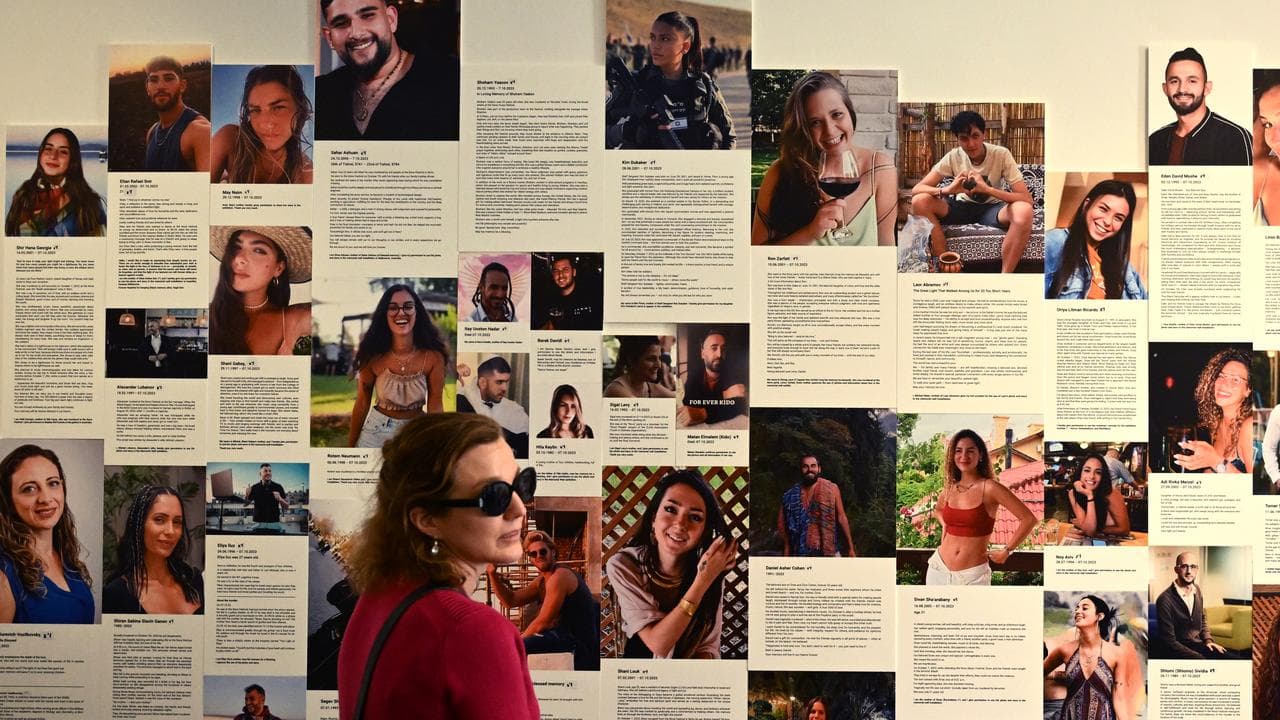 photographs commemorating the two-year anniversary of October 7