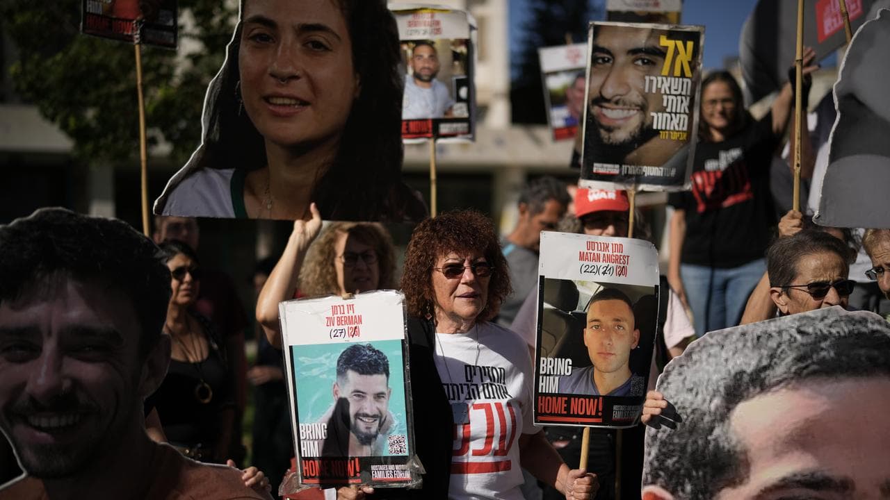 Relatives and supporters of Israeli hostages held in Gaza