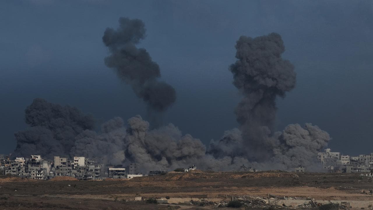 Smoke rises following an Israeli army bombardment in the Gaza Strip