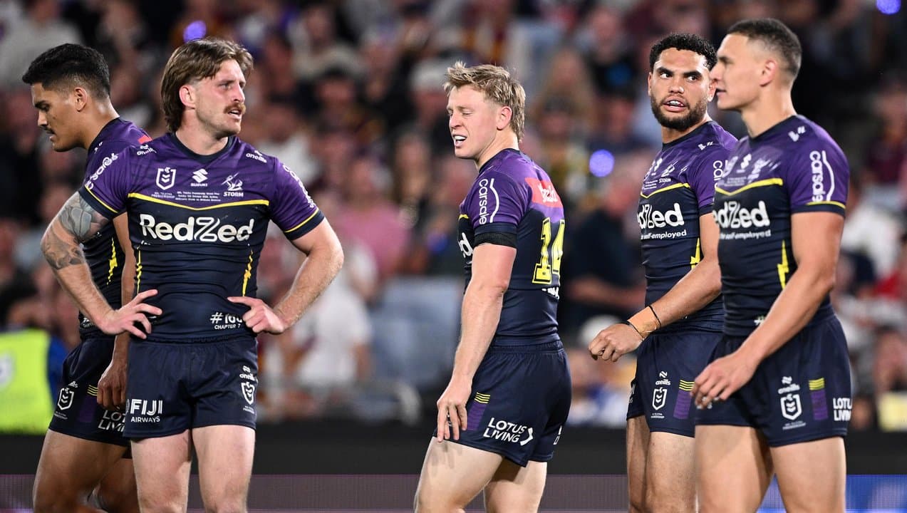 Shocked Melbourne Storm players.