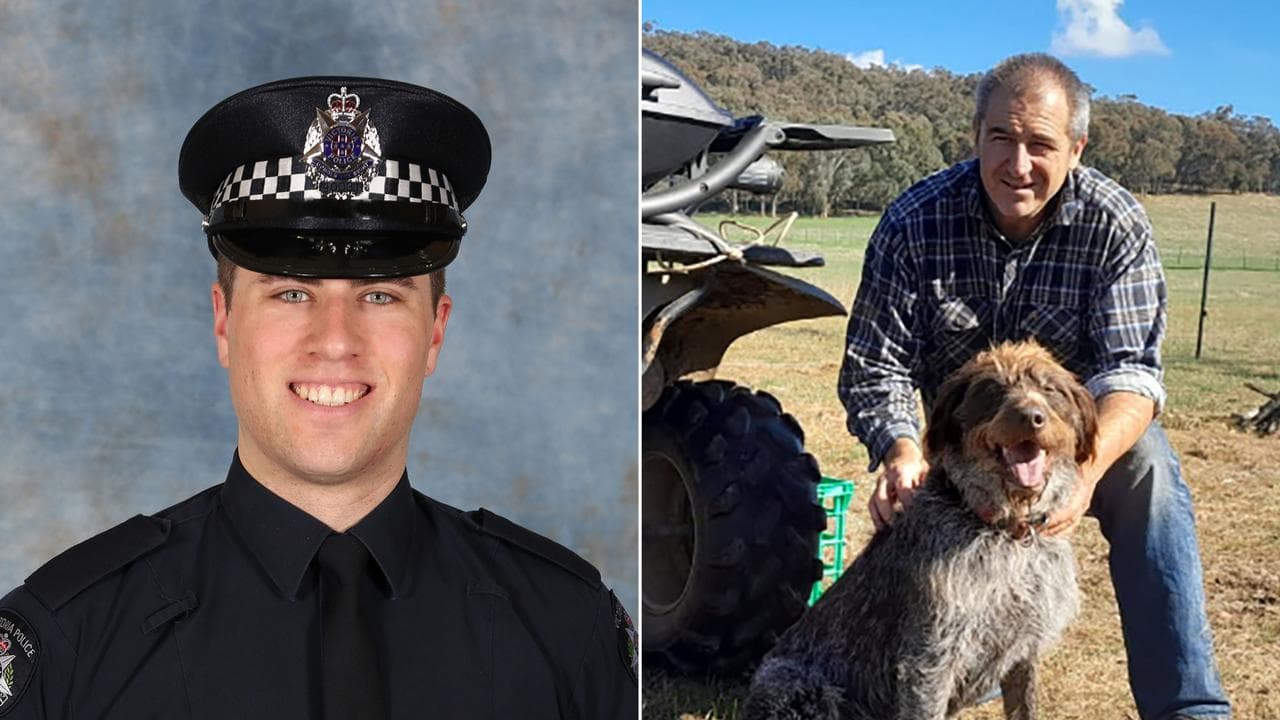 Slain Victorian police Vadim De Waart-Hottart and Neal Thompson