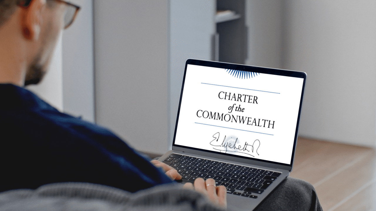 A picture of the Commonwealth Charter document.