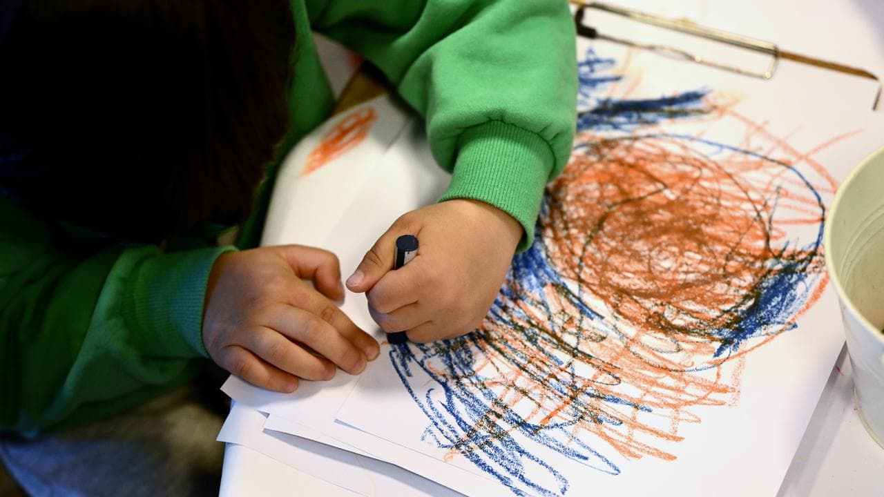 Children drawing at an early learning centre in Melbourne