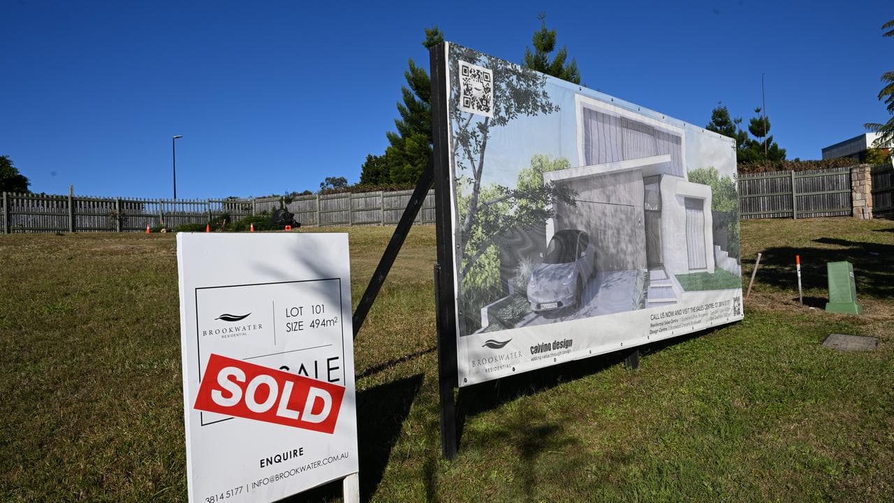 A sold vacant housing block at a housing estate in Springfield, Qld