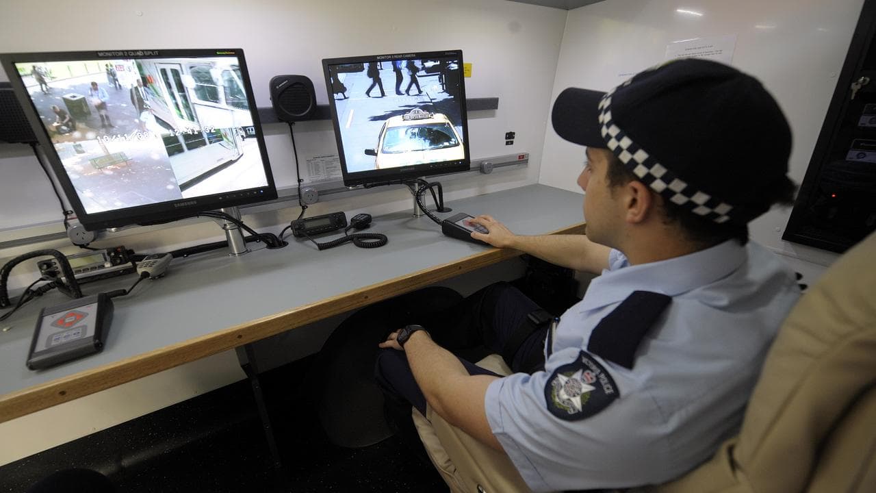 Victoria Police CCTV van in Melbourne