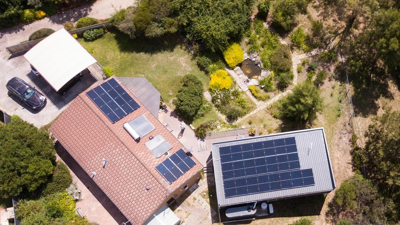 Residential rooftop solar unit on a house in Canberra