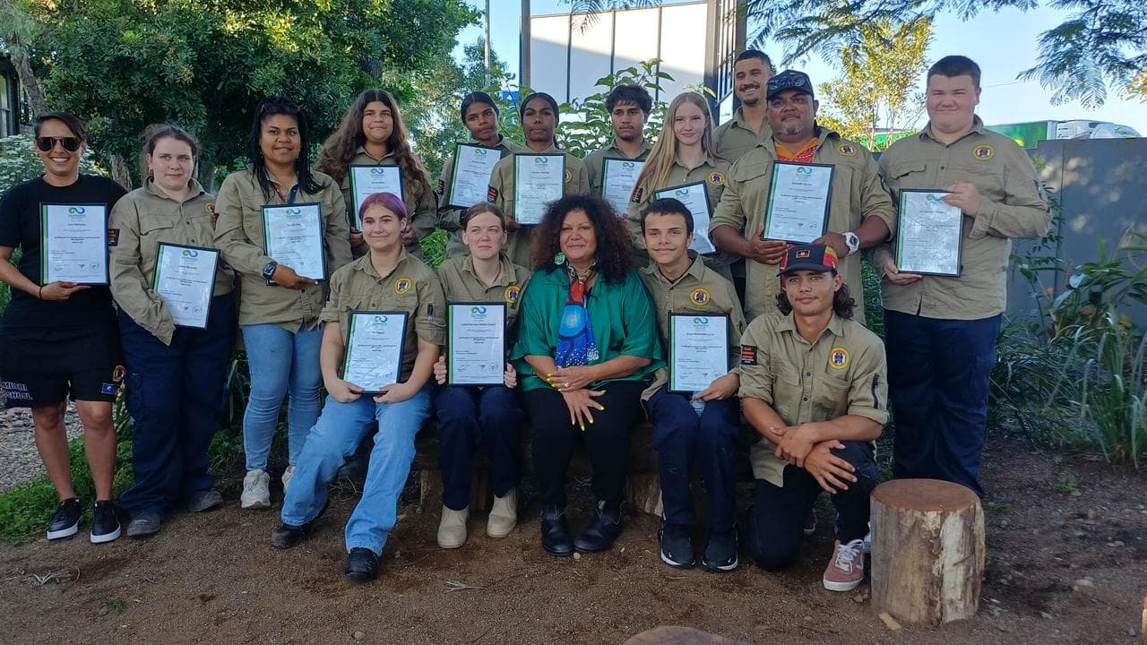 Malarndirri McCarthy with junior rangers 