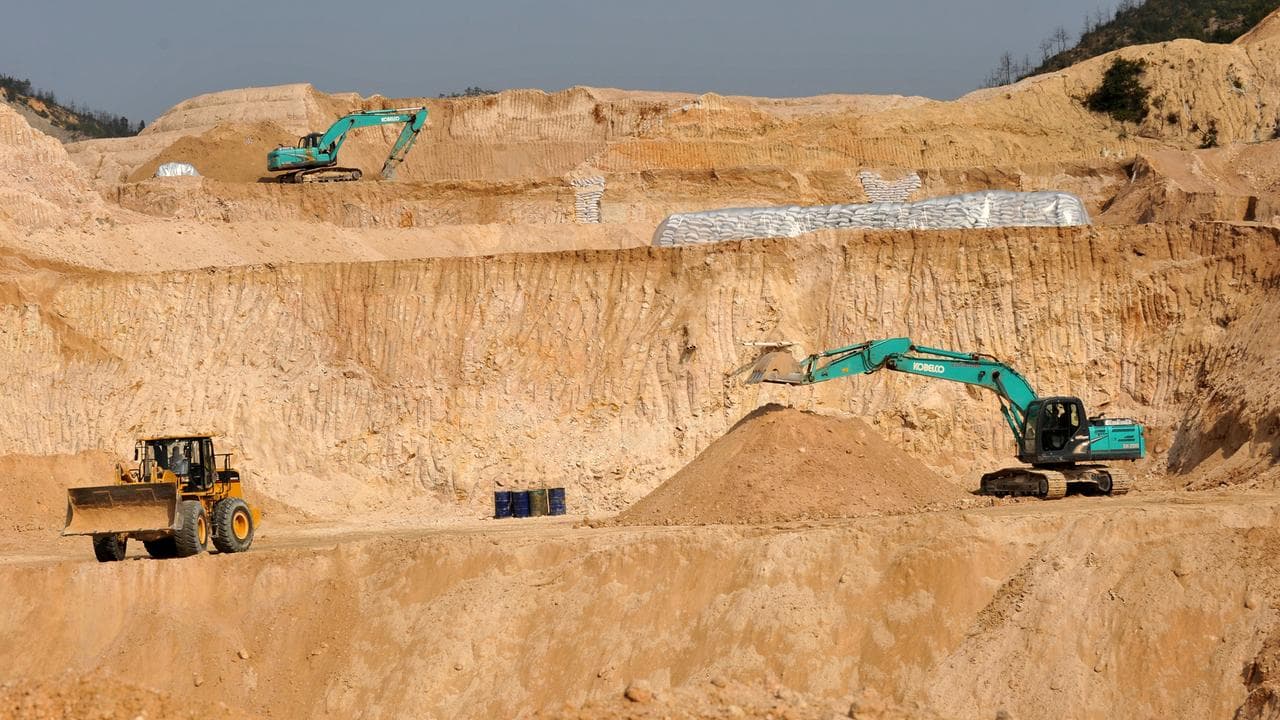 A rare earths mine in Ganxian county in China's Jiangxi province