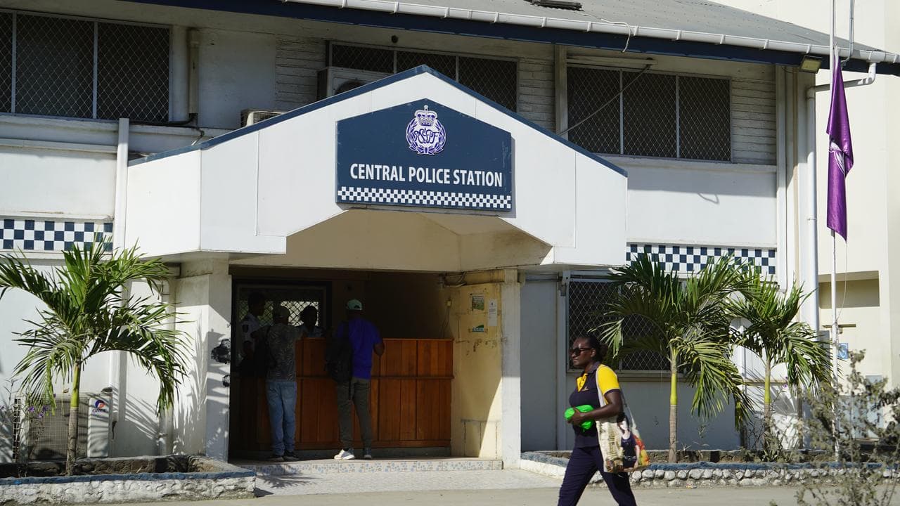 The central police station in Honiara, Solomon Islands