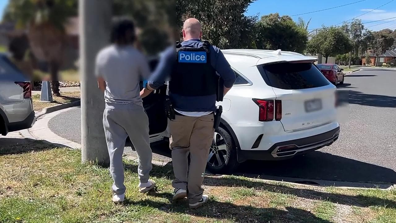 Police arresting a man