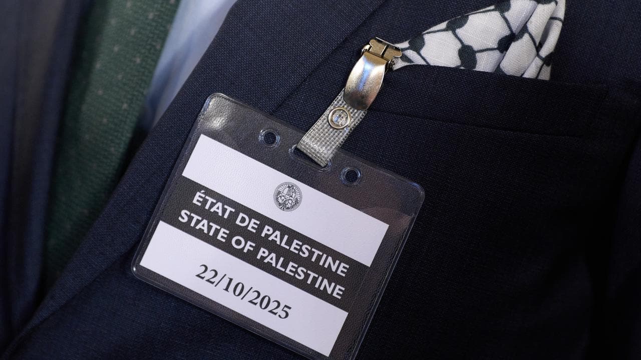 A detail of Palestinian ambassador to the United Nations