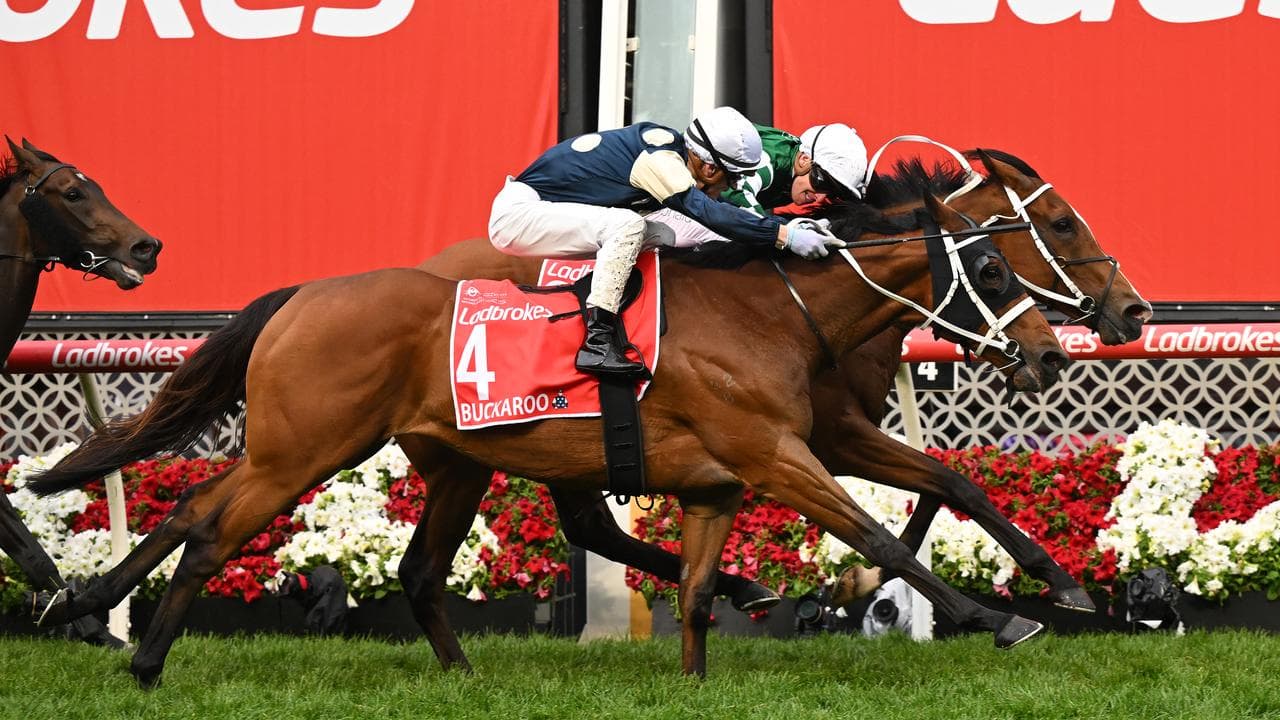 Jockey James McDonald (right)