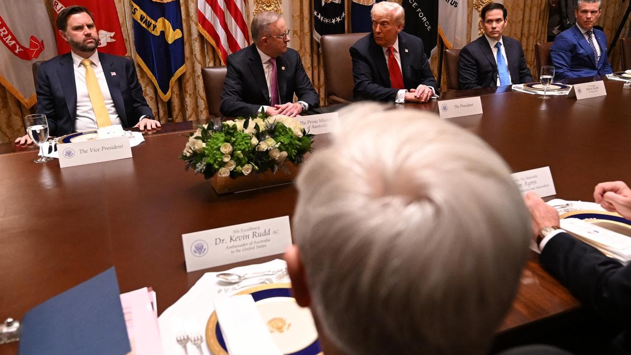 The back of Kevin Rudd at the White House meeting