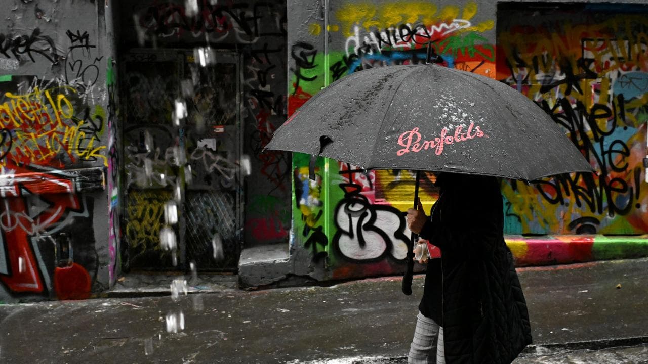 A file photo of rain in Melbourne