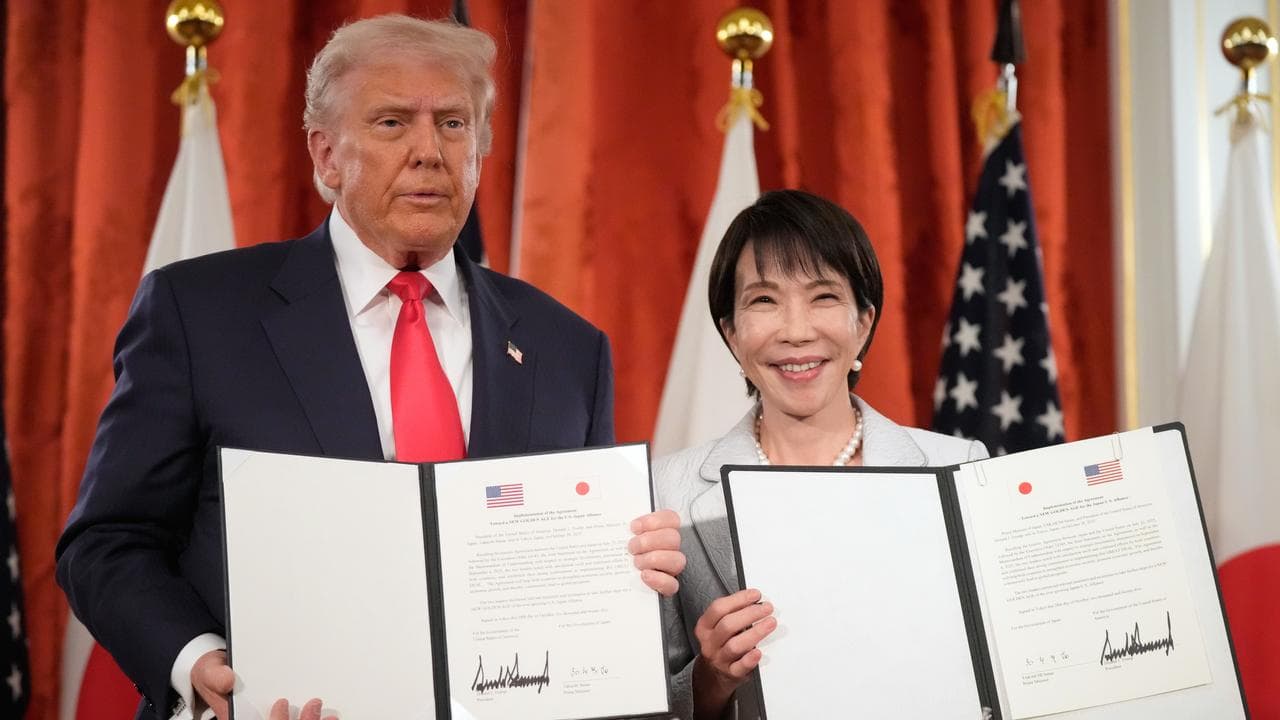 President Donald Trump and Japanese Prime Minister Sanae Takaichi
