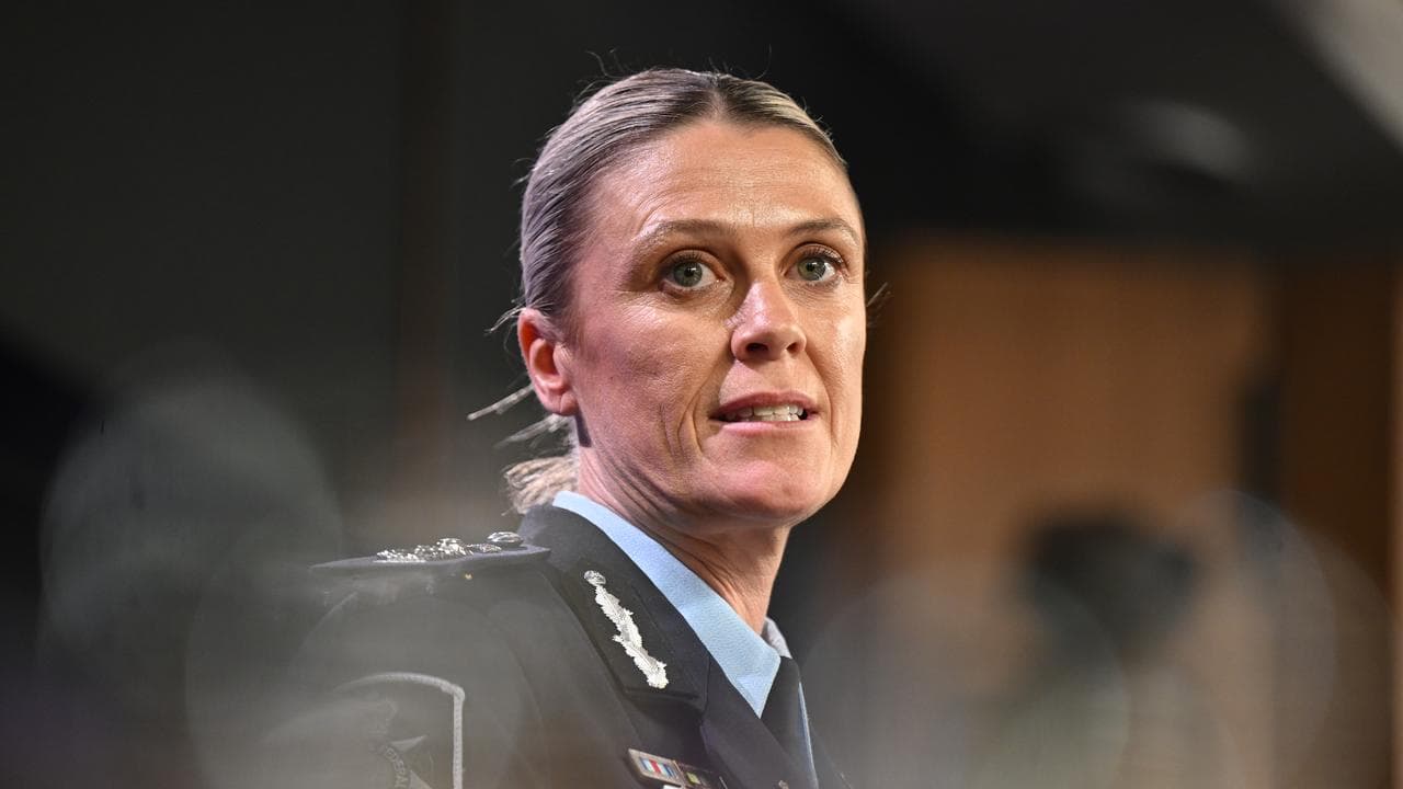 AFP Commissioner Krissy Barrett addresses the National Press Club