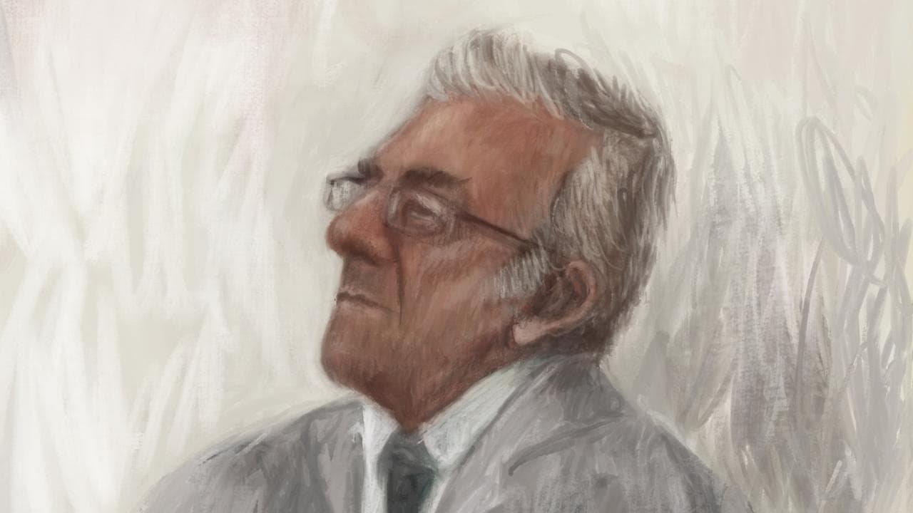 A court sketch of Perry Kouroumblis