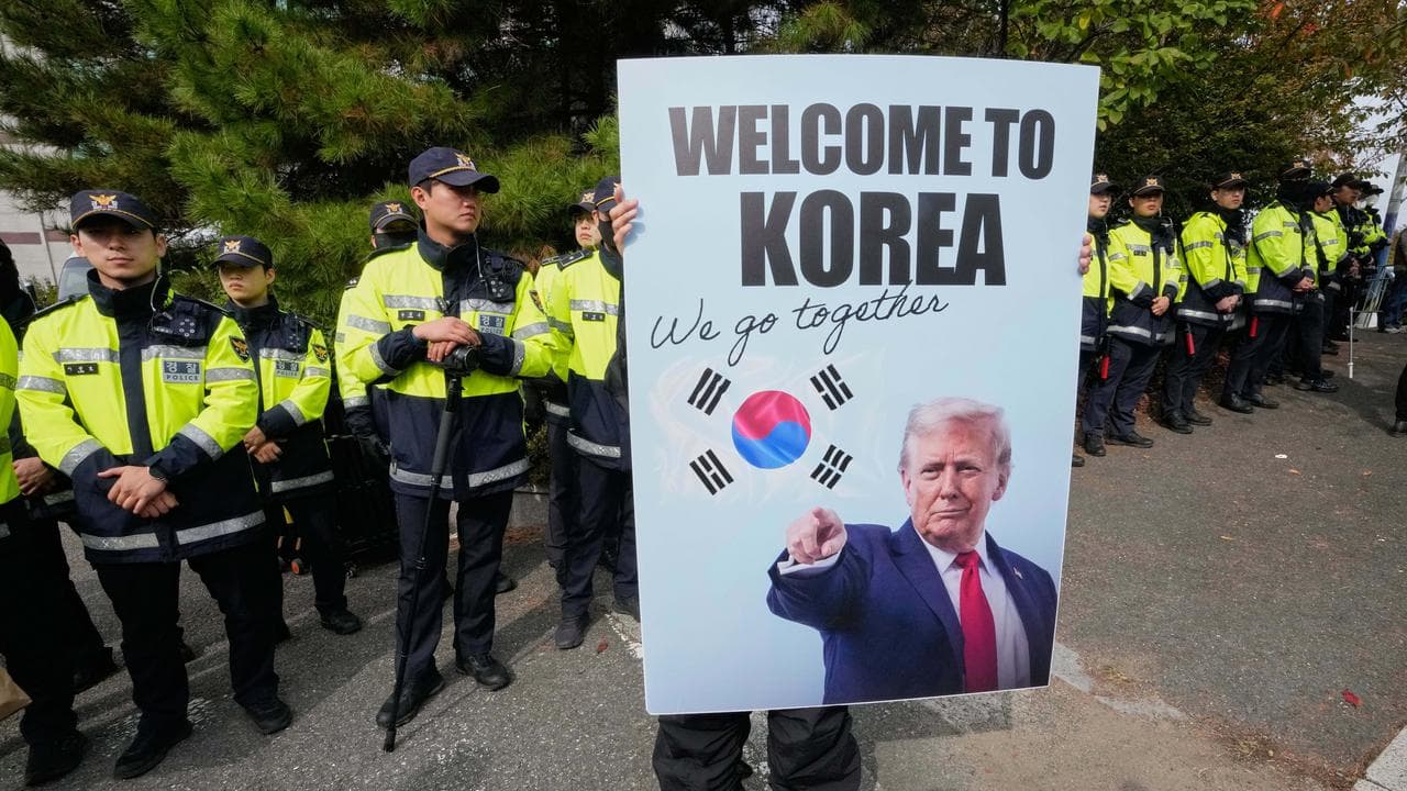 Supporter of US President Donald Trump in Busan, South Korea