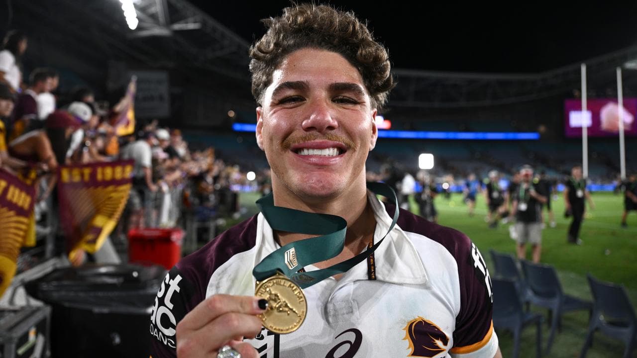 Reece Walsh of the Broncos celebrates