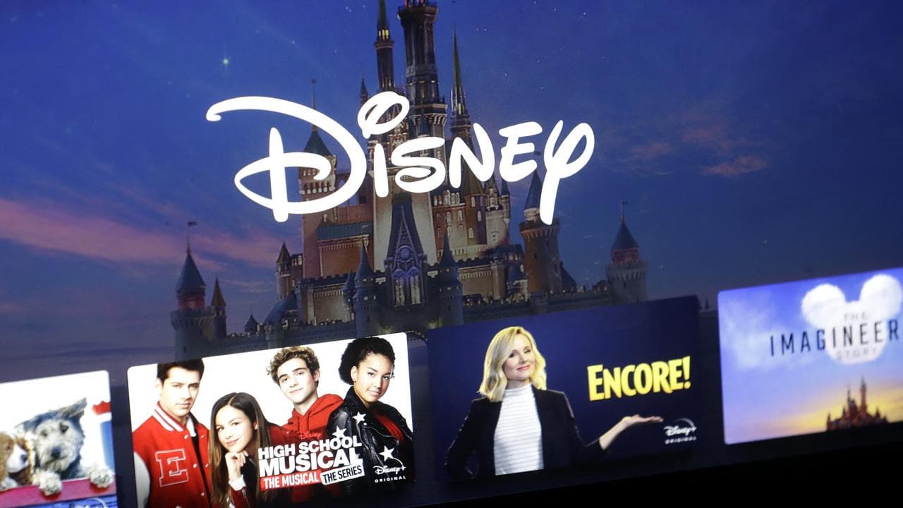Menu for the Disney Plus streaming service