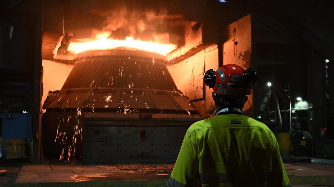 Molten steel at a steelworks (file image)