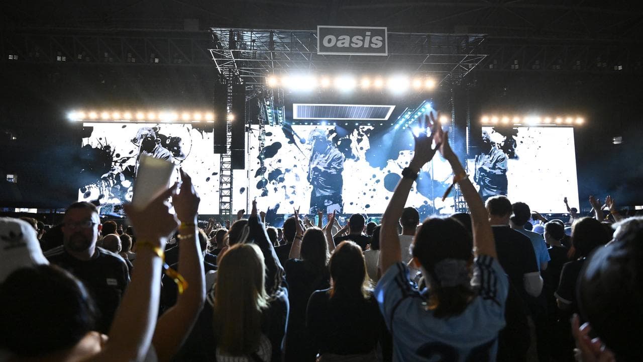 English rock band Oasis perform at Marvel Stadium in Melbourne