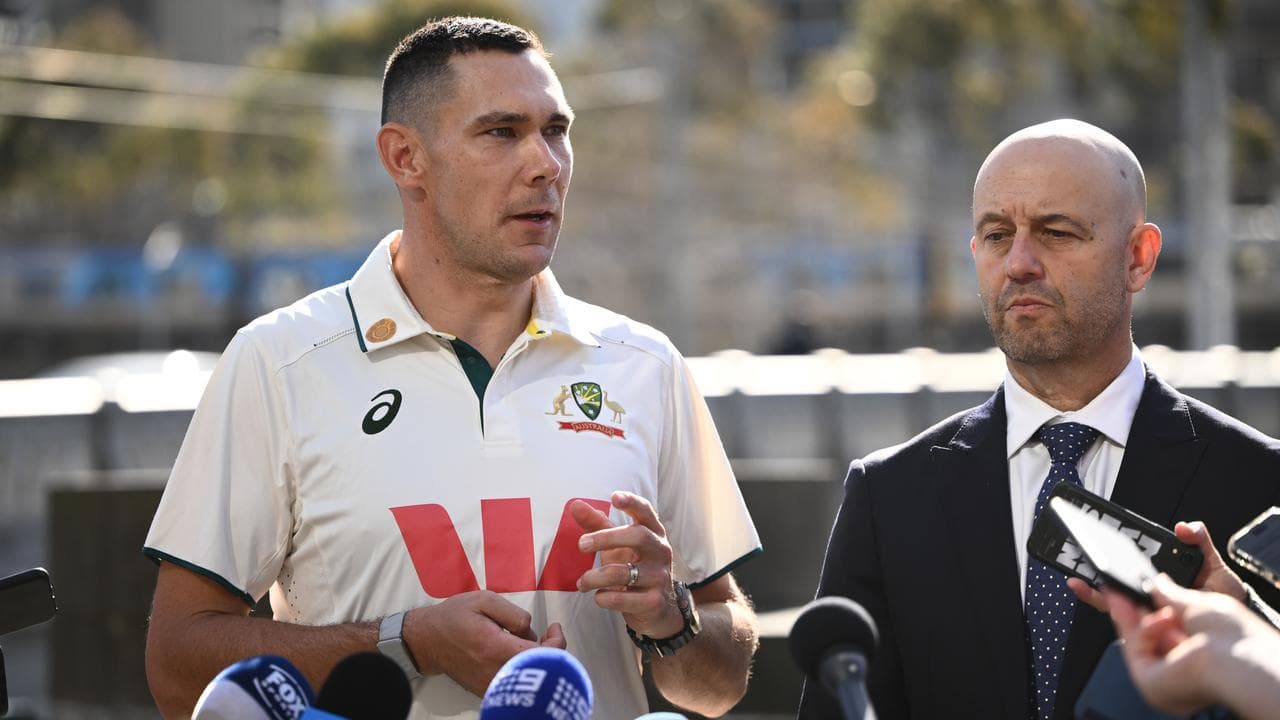 Scott Boland and Cricket Australia CEO Todd Greenberg