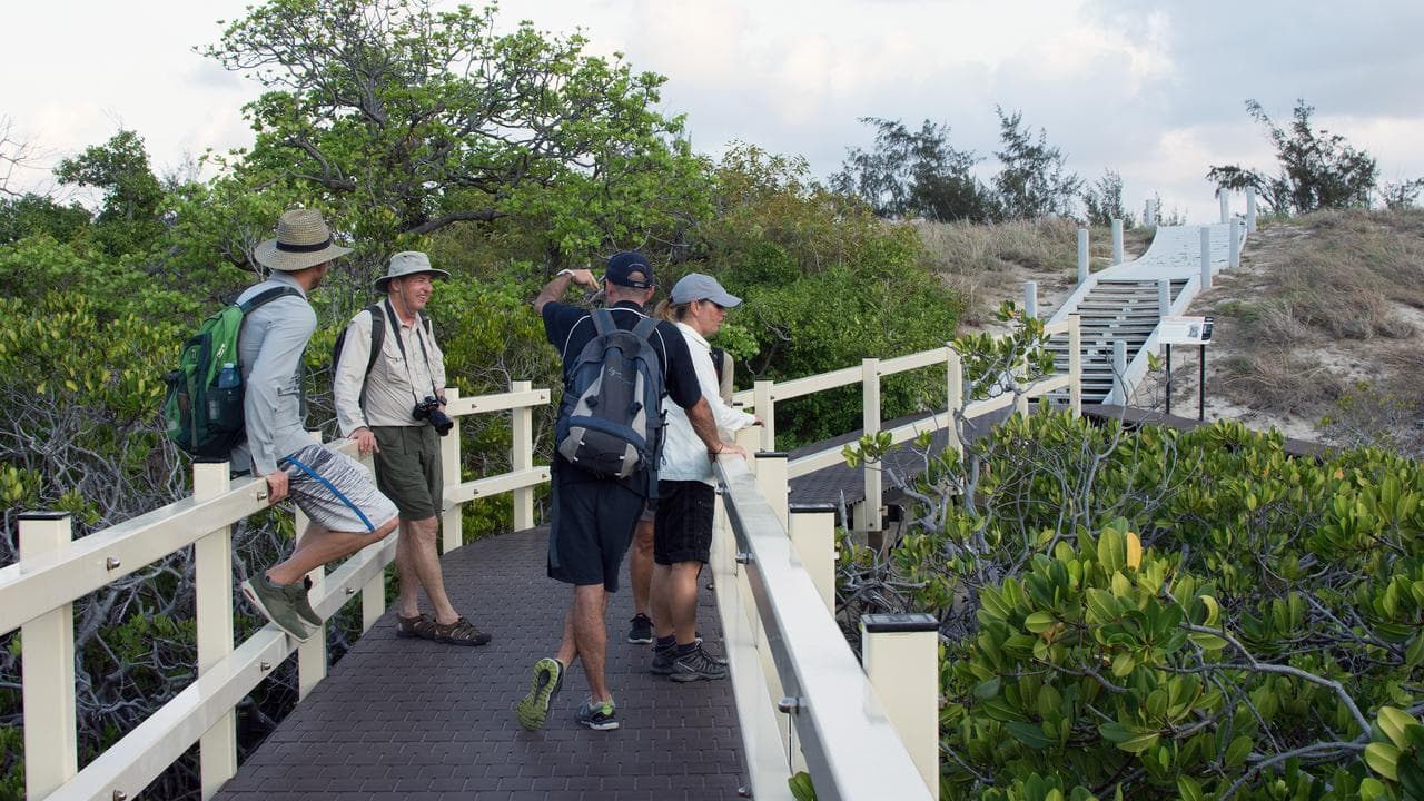 Hikers en route to Cook’s Look, the tallest point of Lizard Island,