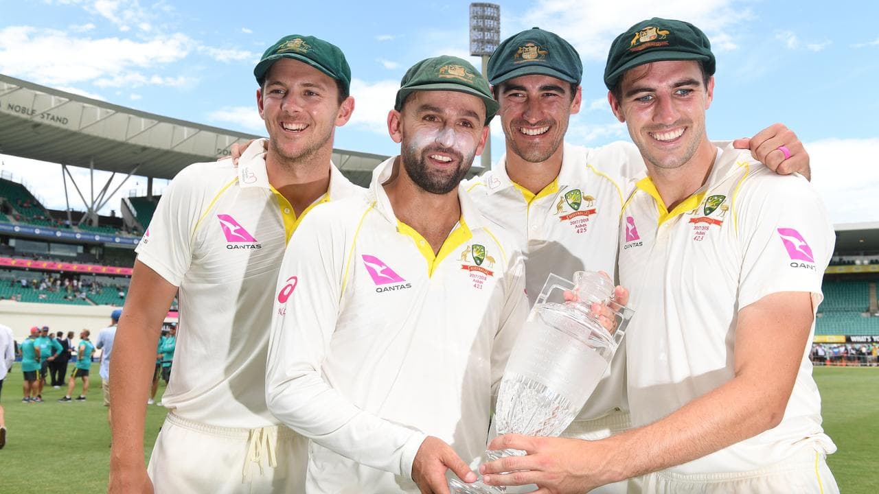 Josh Hazlewood, Nathan Lyon, Mitchell Starc and Pat Cummins.