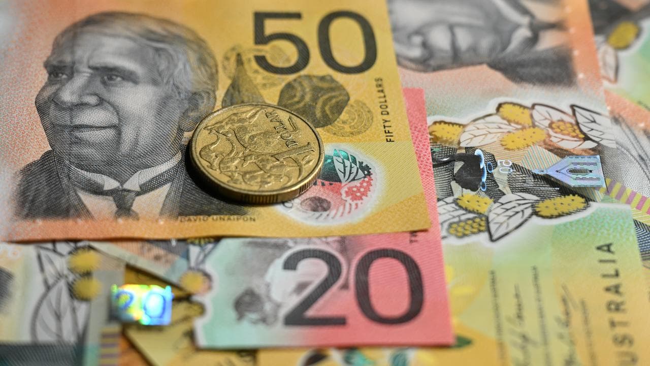 A photo of Australian currency.