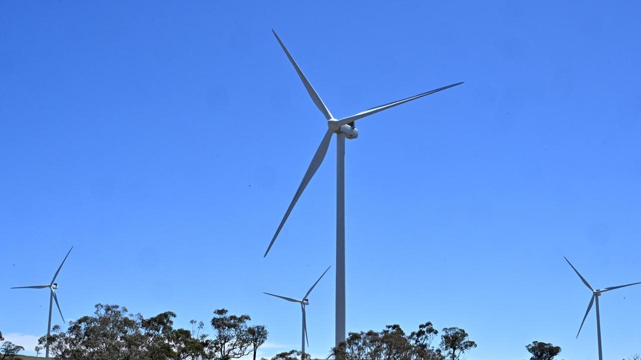 Power-generating wind turbines at Collector, NSW