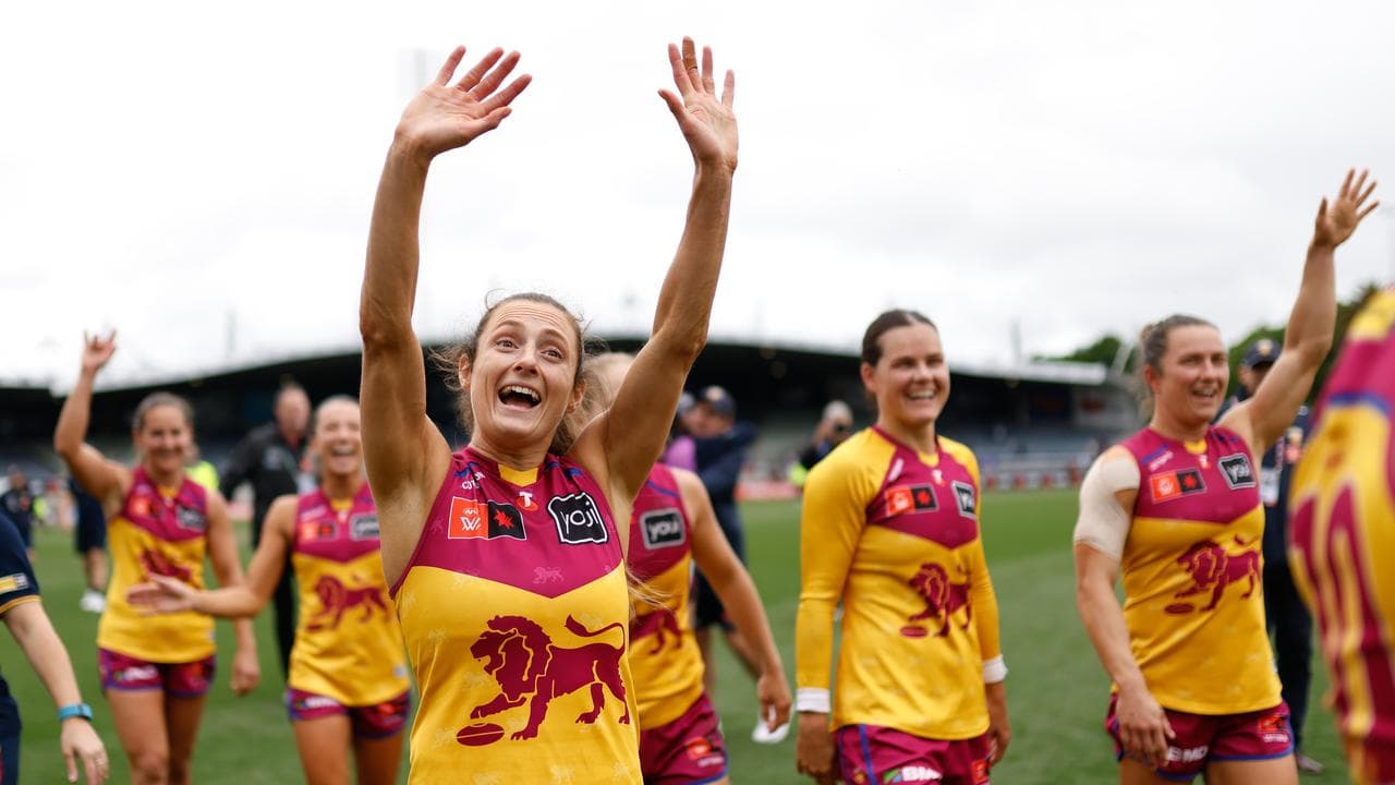 Celebrating Brisbane Lions fans.