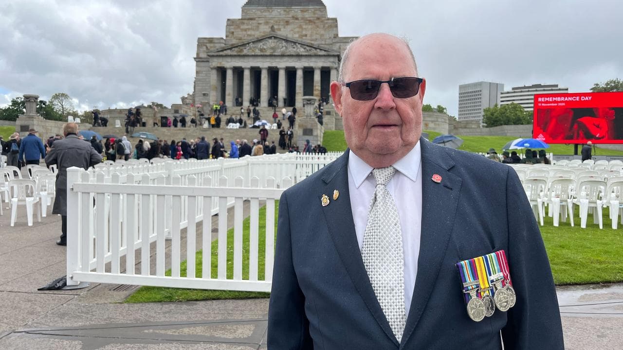 Vietnam veteran Noel McLean at the Shrine of Remembrance in Melbourne