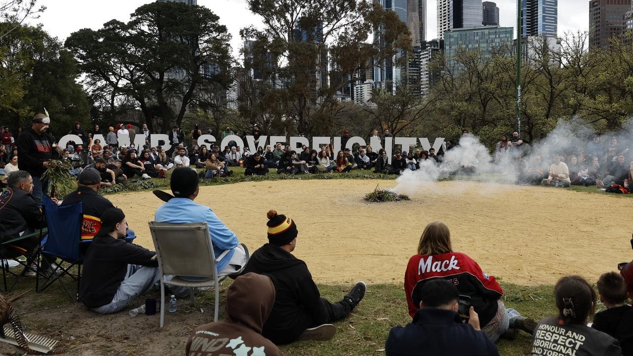 People gather at Camp Sovereignty (file image)