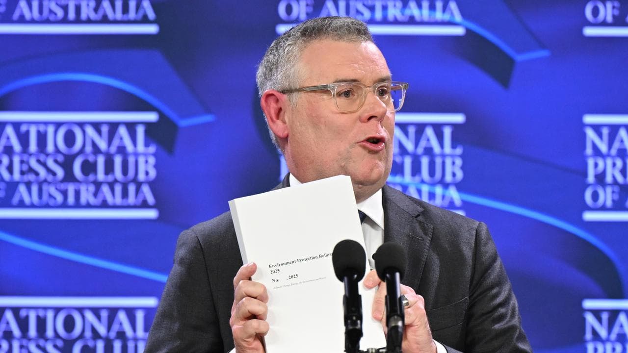 Environment Minister Murray Watt addresses the National Press Club