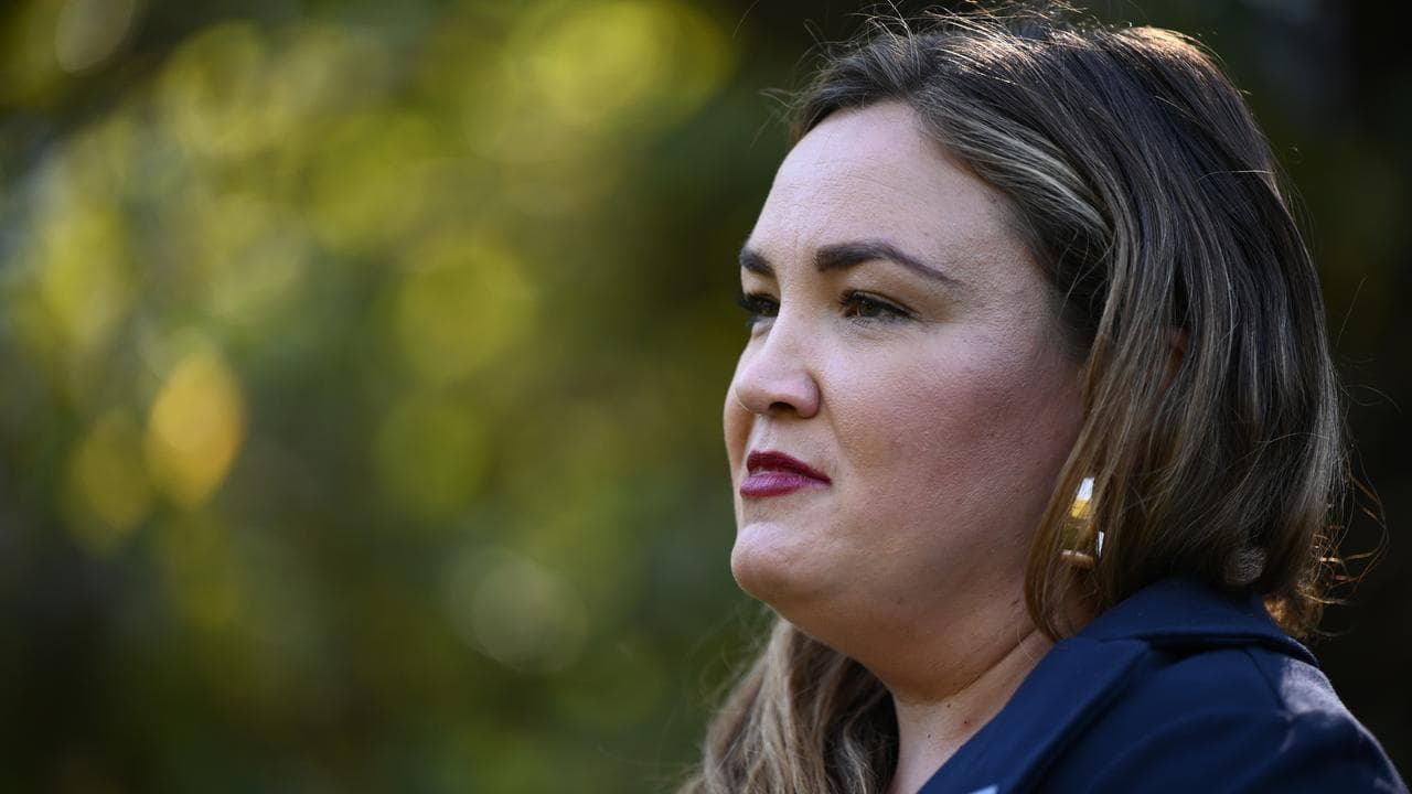 Clare Leaney speaks during a press conference