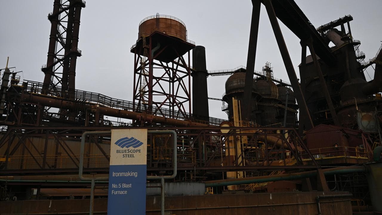 Number 5 Blast furnace at BlueScope Steelworks (file image)